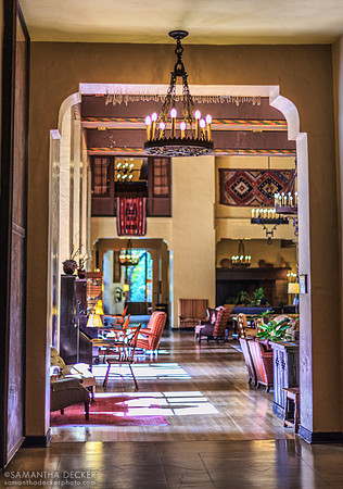 Peering into the Ahwahnee Great Lounge, Yosemite National Park