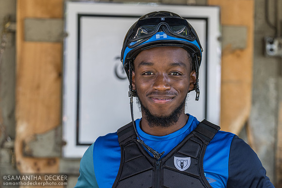 Exercise rider Dominick Merritt