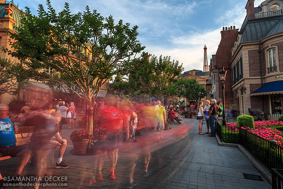 People Walking By at France Pavilion, EPCOT