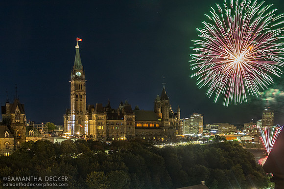 Fireworks over Ottawa Parliament