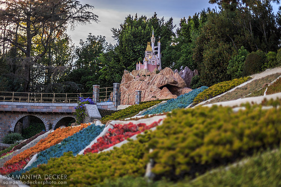 Cinderella's Castle from the Storybook Land Canal Boats, Disneyland, CA