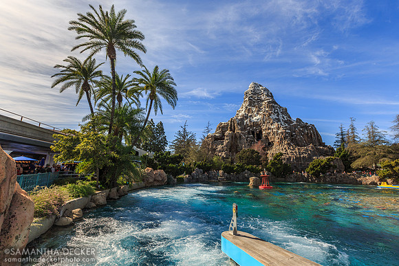 Palm Trees and Matterhorn, Disneyland, CA