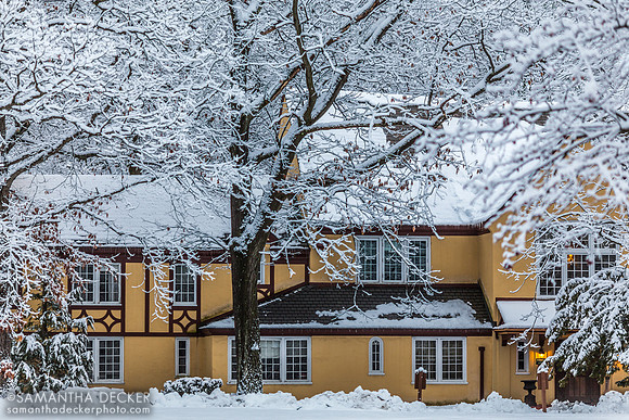 Skidmore College Admissions Building in the Snow