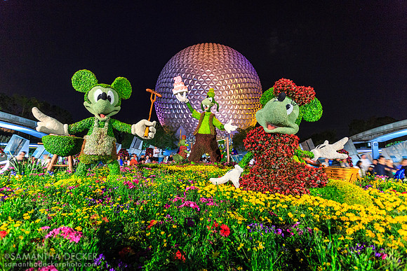 Mickey, Goofy, and Minnie Topiaries, EPCOT