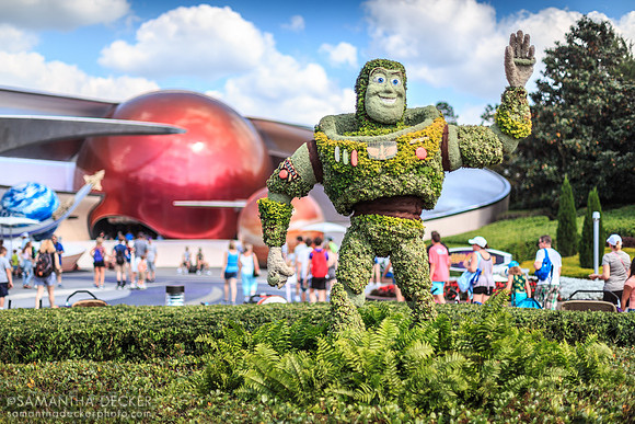 Buzz Lightyear Topiary Outside Mission Space, EPCOT