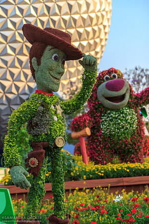 Woody and Lotso Bear Topiaries, EPCOT