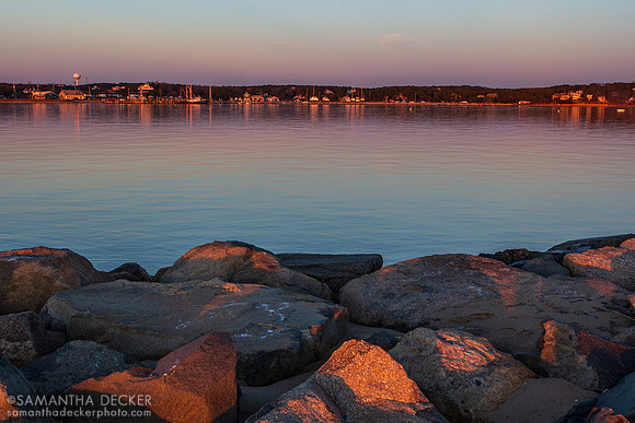 The Last Rays of Sun Hit the Rocks, Indian Neck Beach, Wellfleet, Cape Cod