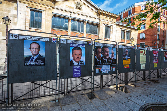 Candidate posters in Paris, 2012