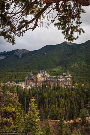 View of Fairmont Banff Springs from Surprise Corner, Banff National Park