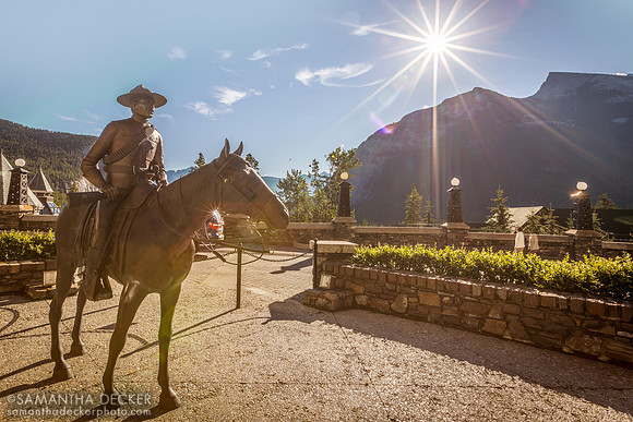 Statue of Mounted Policeman, Fairmont Banff Springs, Banff National Park
