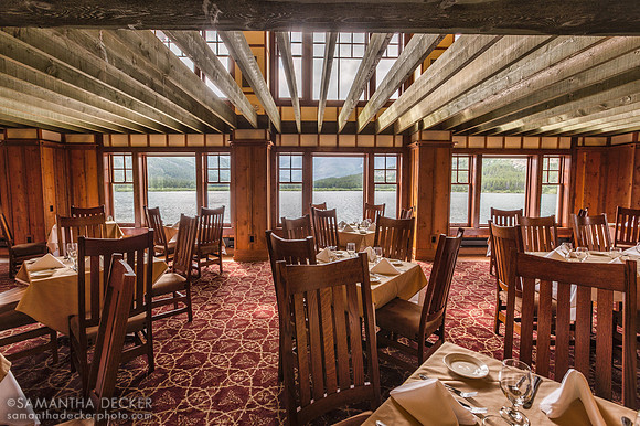 Ptarmigan Dining Hall at Many Glacier Hotel, Glacier National Park