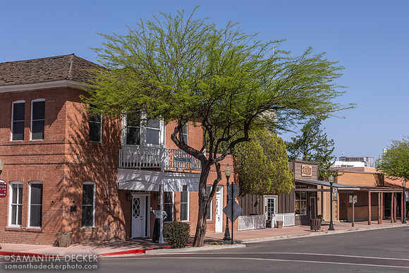 Elizabeth Hudson Smith Statue and Hassayampa Hotel, Wickenburg, AZ