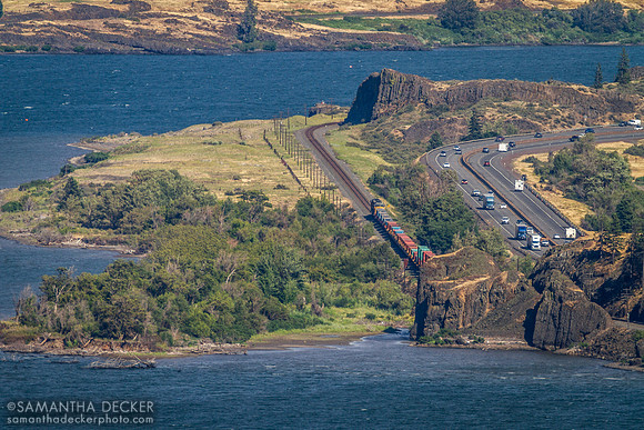 Looking Down at the Columbia River Gorge