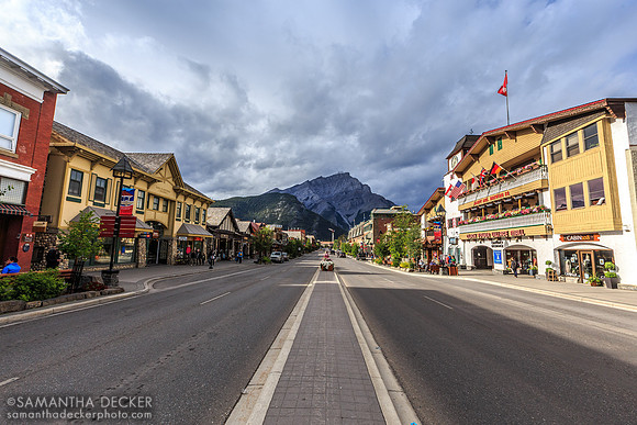 Looking Down Banff Ave, Banff, AB
