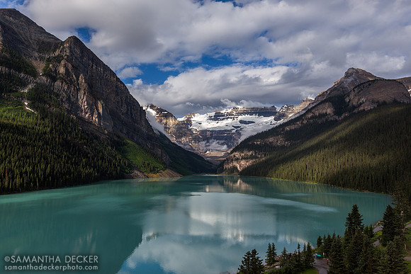 Sun and Clouds Over Lake Louise