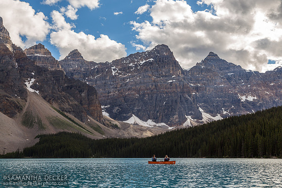 Canoers on Moraine Lake