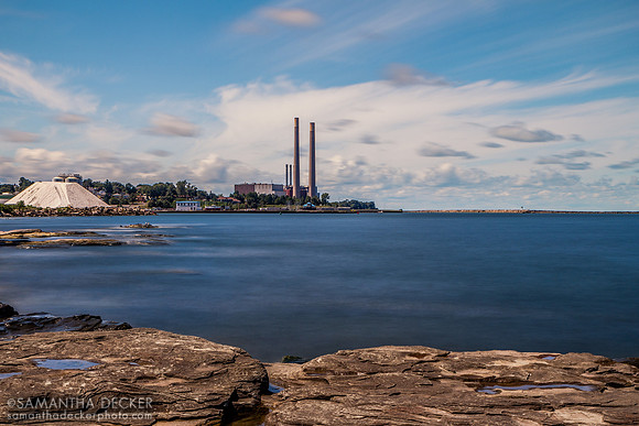 Oswego Power Plant from the Beach, 2012