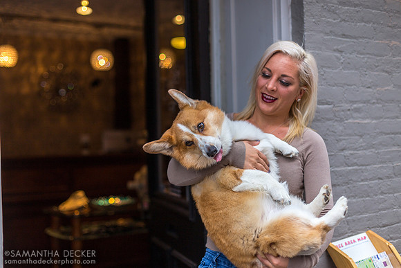 Corgi and Owner in Saratoga Springs