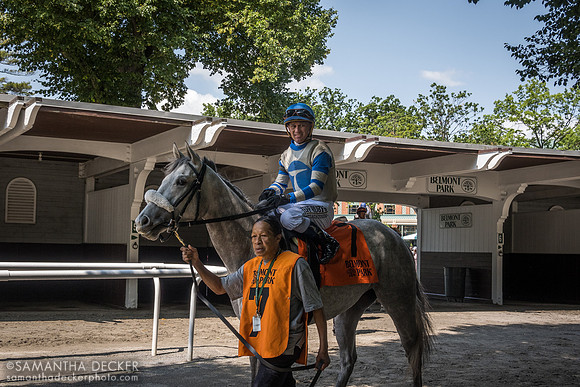 Javier Castellano on Spun Special, Belmont Park, Elmont, NY