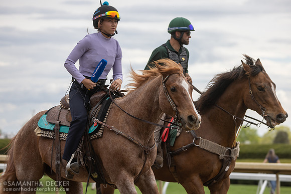 Andie Biancone rides by on her pony