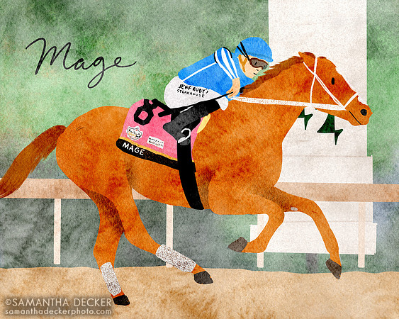 Mage winning the Kentucky Derby