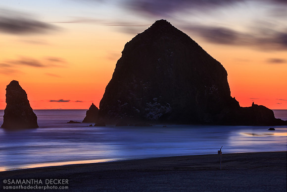 Haystack Rock, Cannon Beach, OR, After Sunset