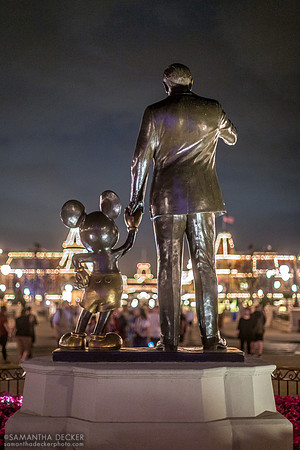 Behind the Partners Statue at Night, Magic Kingdom