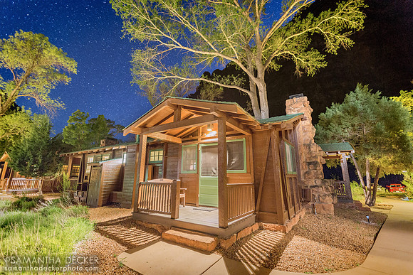 Zion Cabins at Night