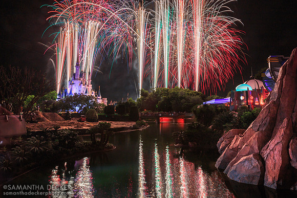Wishes Fireworks from Tomorrowland Bridge, Magic Kingdom
