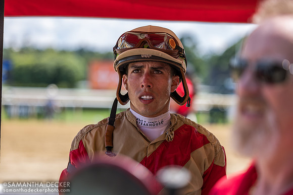 Irad Ortiz being weighed after R4