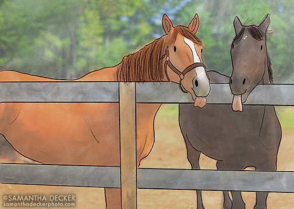 Red Down South and Zippy Chippy, Old Friends at Cabin Creek, Greenfield, NY