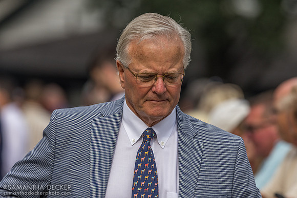 Bill Mott enters the paddock ahead of the Whitney