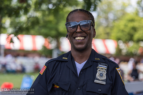 Peace Officer Chrys Lucarne, who works outside the paddock