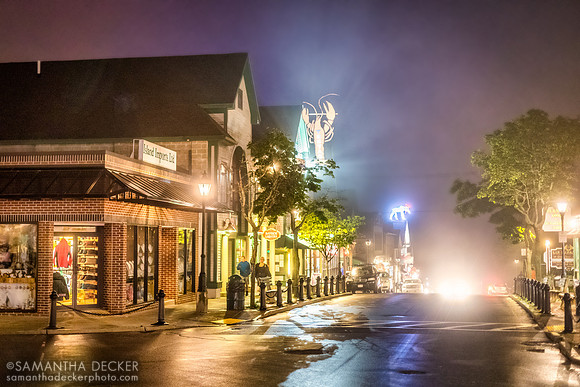 Downtown Bar Harbor, ME at Night
