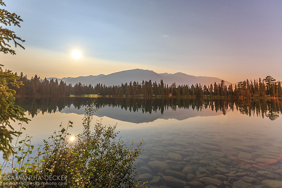 Lac Beauvert at Night, Jasper National Park, AB