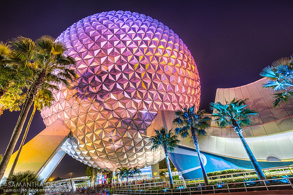Spaceship Earth at Night, EPCOT