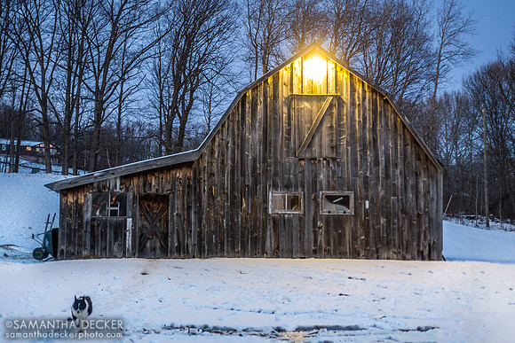 The Barn at Dusk, Nipper Knolls Equine Center, Granville, NY