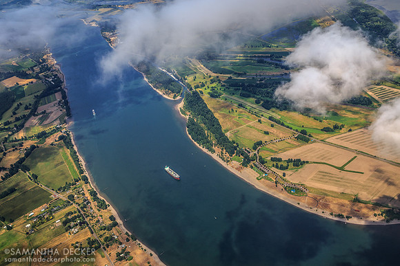 Looking Down at the Columbia River, Oregon
