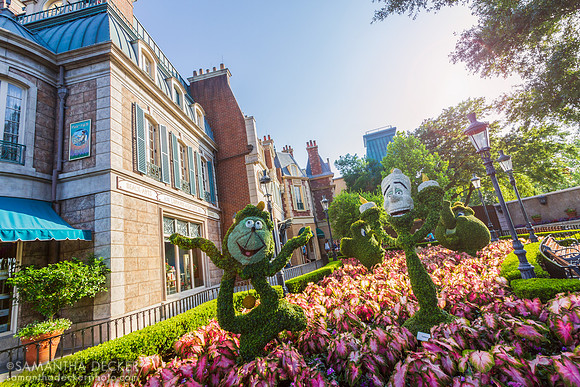 Cogsworth and Lumière Topiaries, Epcot