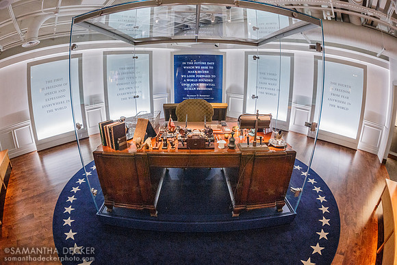 FDR's Desk (Fisheye), Franklin D. Roosevelt Presidential Library, Hyde Park, NY