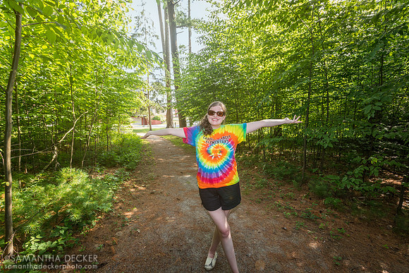 Me taking a walk in the Grove's wooded path!