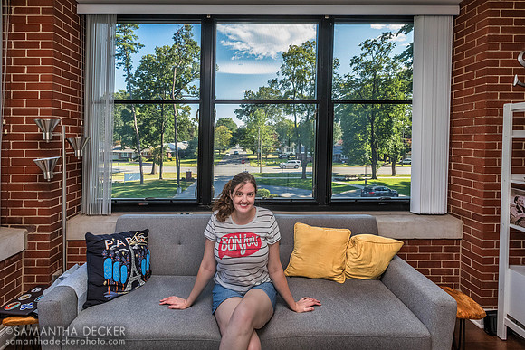 Me on the couch (my car makes a cameo in this shot)