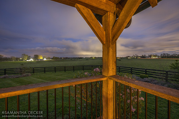 The view from the Cabin at Denali Stud at night