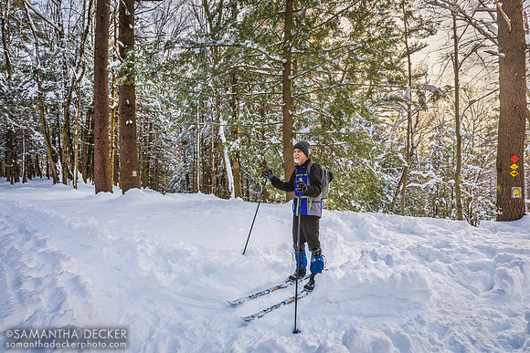 Skier at Saratoga Spa State Park in Winter