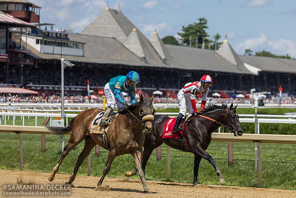 Unmatched Wisdom and Corporate Power gallop down after the Curlin S.