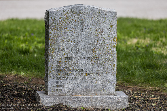 Slew O' Gold's grave, Three Chimneys Farm, Midway, KY