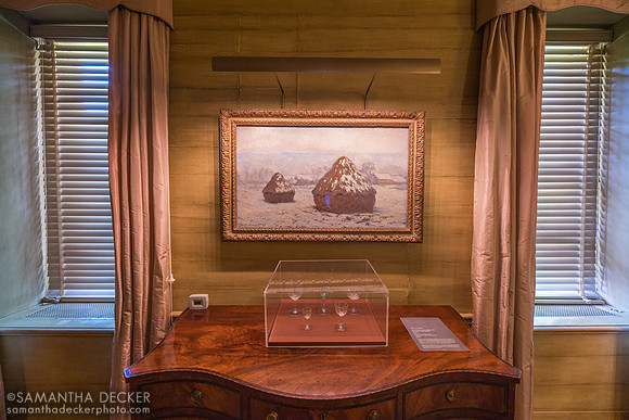 "Grainstacks, Snow Effect" by Monet on display at the Shelburne Museum