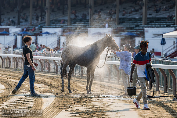 Mo Plex gets a bath after winning the Sanford S.