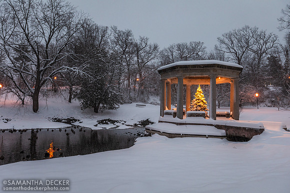 Congress Park War Memorial in the Snow