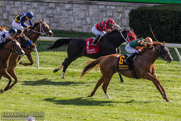 Arzak wins the Grade I Shakertown Stakes at Keeneland